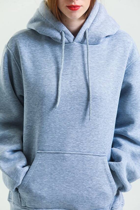 Casual Comfort Kapüşonlu Sweatshirt Gri - 6