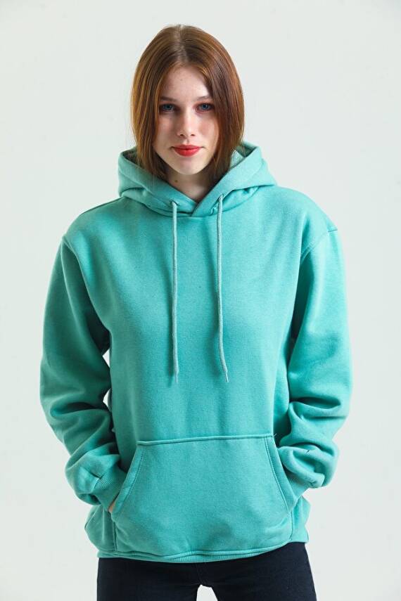Casual Comfort Kapüşonlu Sweatshirt Mint - 3