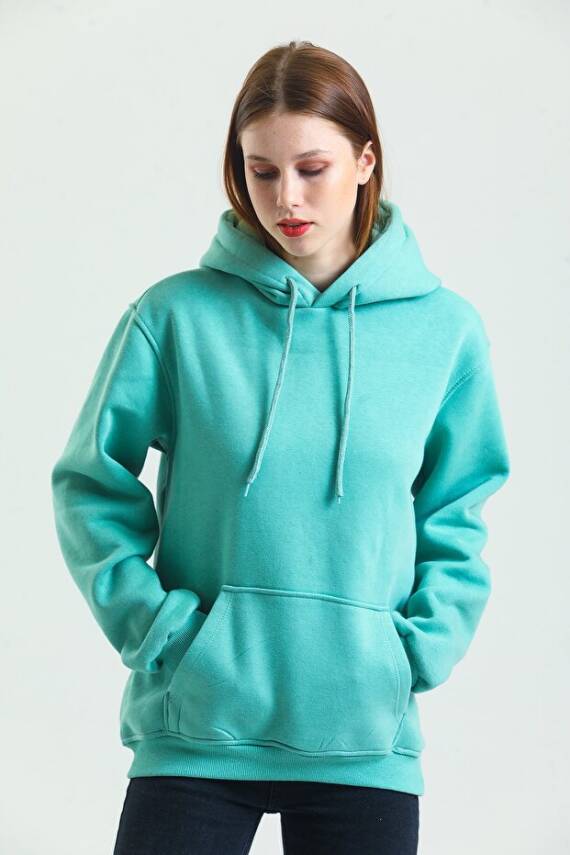 Casual Comfort Kapüşonlu Sweatshirt Mint - 4