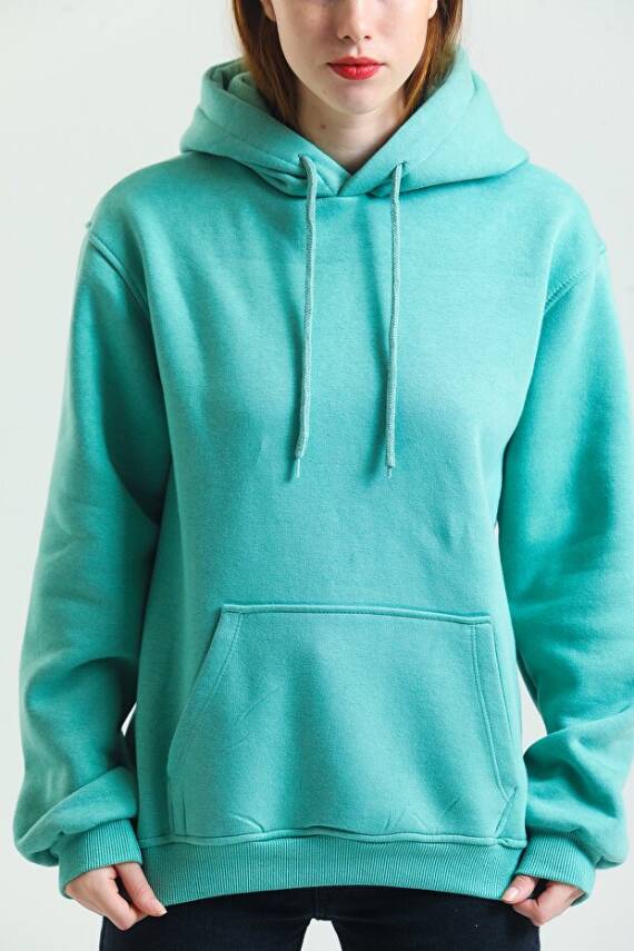 Casual Comfort Kapüşonlu Sweatshirt Mint - 6