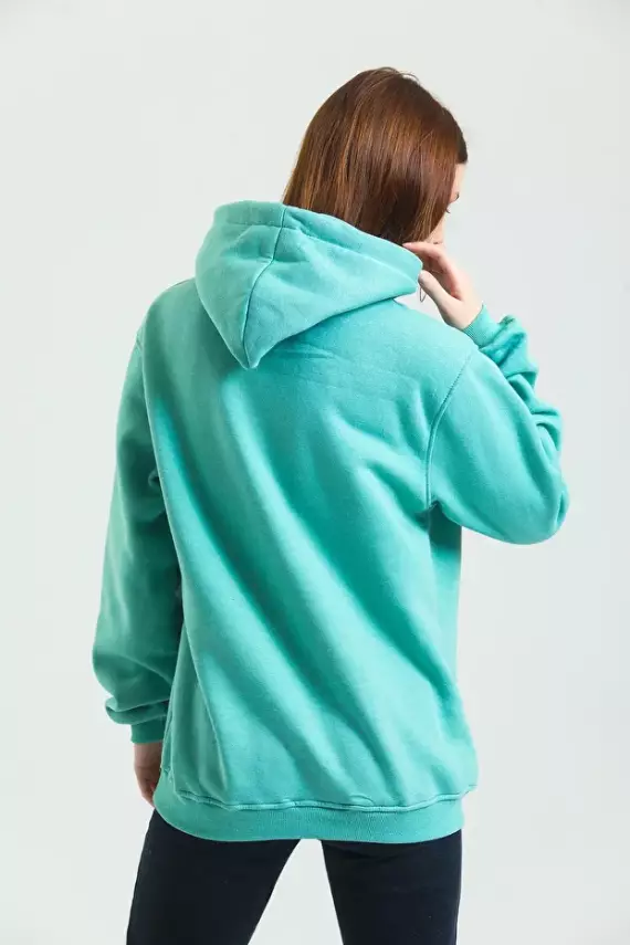 Casual Comfort Kapüşonlu Sweatshirt Mint - 7