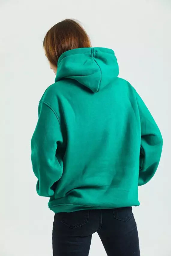 Casual Comfort Kapüşonlu Sweatshirt Yeşil - 7