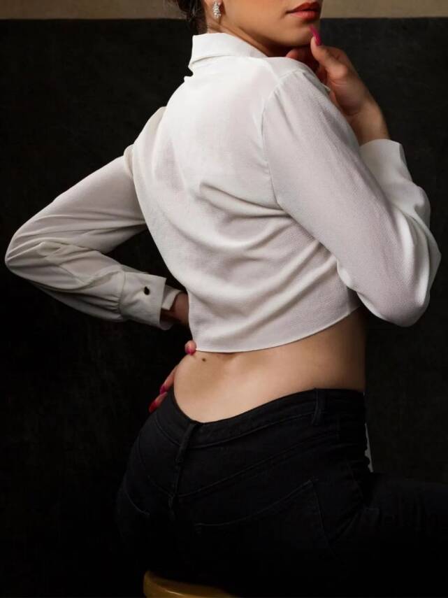 Düğmeli Kısa Crop Gömlek - 1