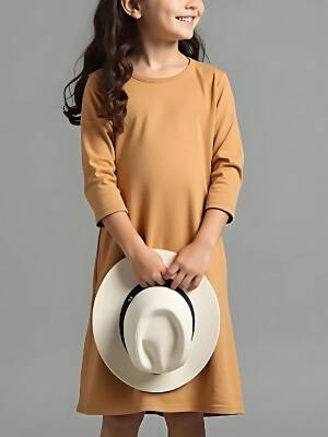 Kız Çocuk A Kesim Tişört Elbise - Toptan Kadın Giyim