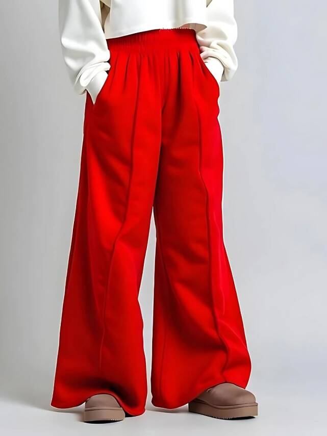 Kız Çocuk Bol Palazzo Pantolon - 1