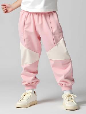 Kız Çocuk Renk Bloklu Eşofman Altı - Toptan Kadın Giyim