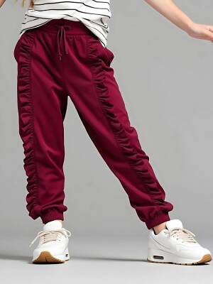 Kız Çocuk Volan Detaylı Jogger - Toptan Kadın Giyim