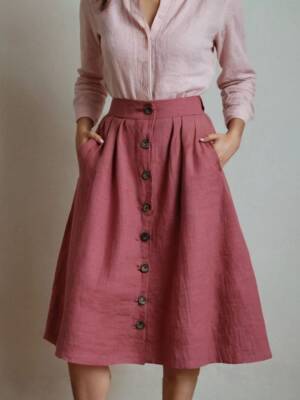 Modern Stil Cepli Düğmeli Etek - Toptan Kadın Giyim