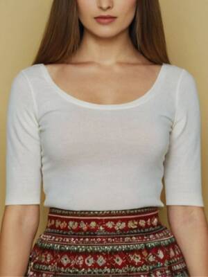 Yarım Kollu Crop Bluz - Toptan Kadın Giyim