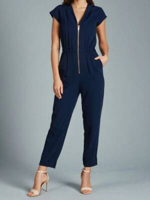 Zarif V Yaka Tulum - Toptan Kadın Giyim